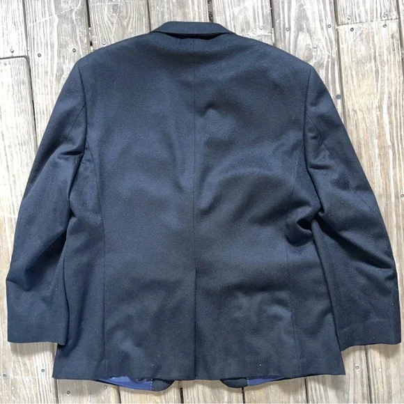 Nautica 46R Wool-Silk-Cashmere Men's Sport Coat Blazer 2 Button. Jet Black NWOT